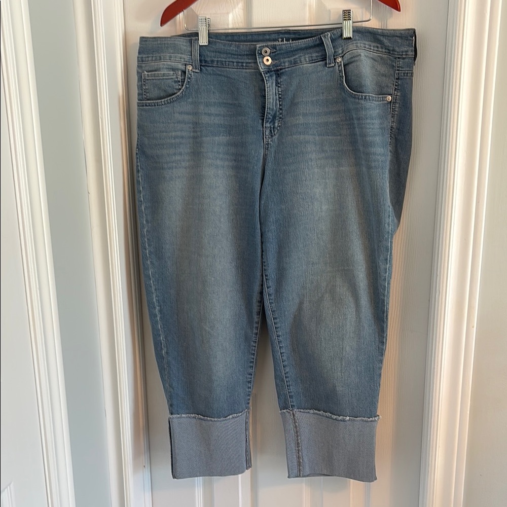 Denim Capris with Cuffs 18W